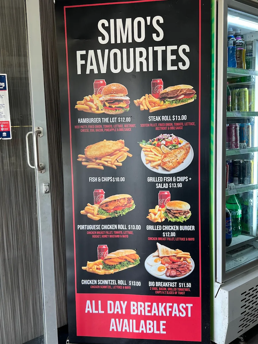 Menu, Simos Take Away