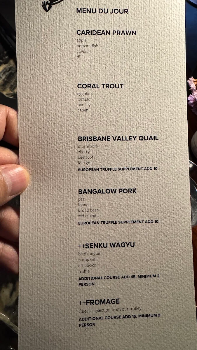 Menu, Le Salle Dining by Bar Chaplin