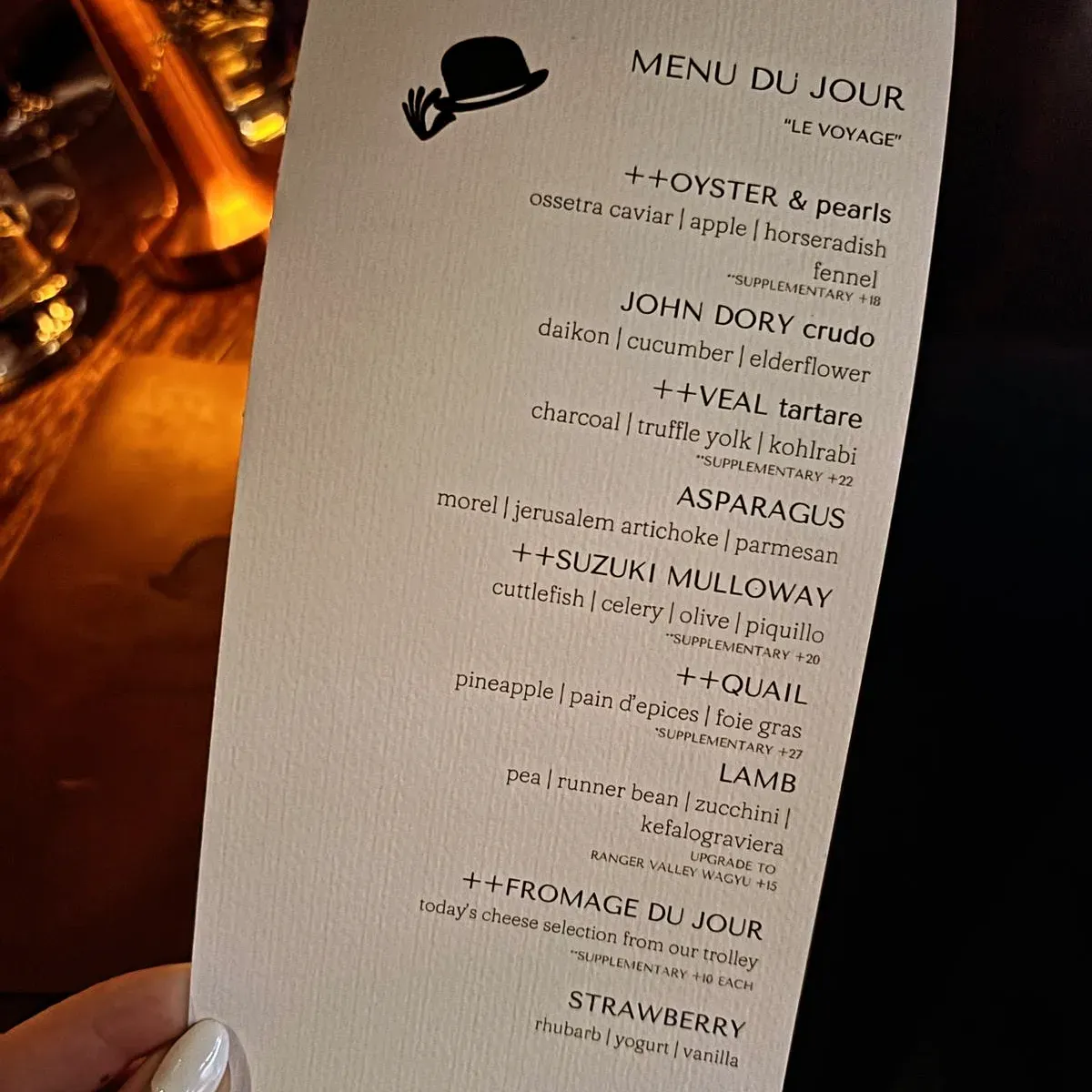Menu, Le Salle Dining by Bar Chaplin