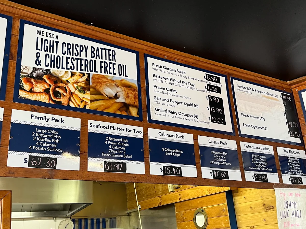 Menu, Terrigal Beach Fish and Chip co