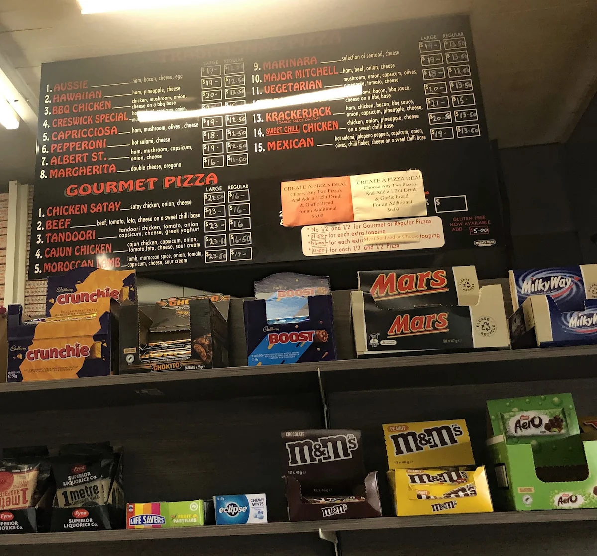 Menu, Krackerjacks