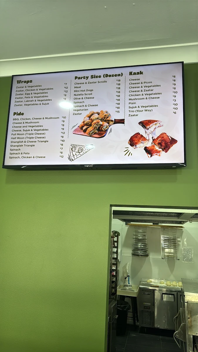Menu, Olive tree bakery