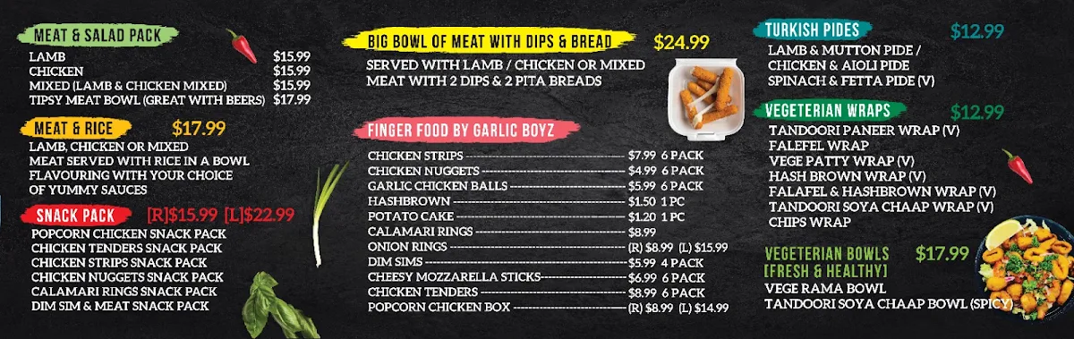 Menu, GarlicBoyz - Caufield South