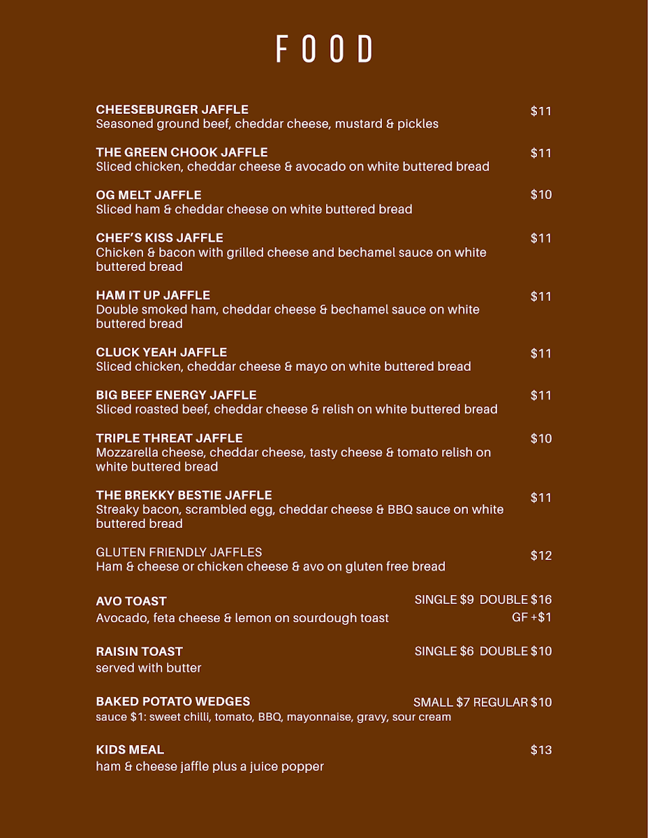 Menu, Peachi