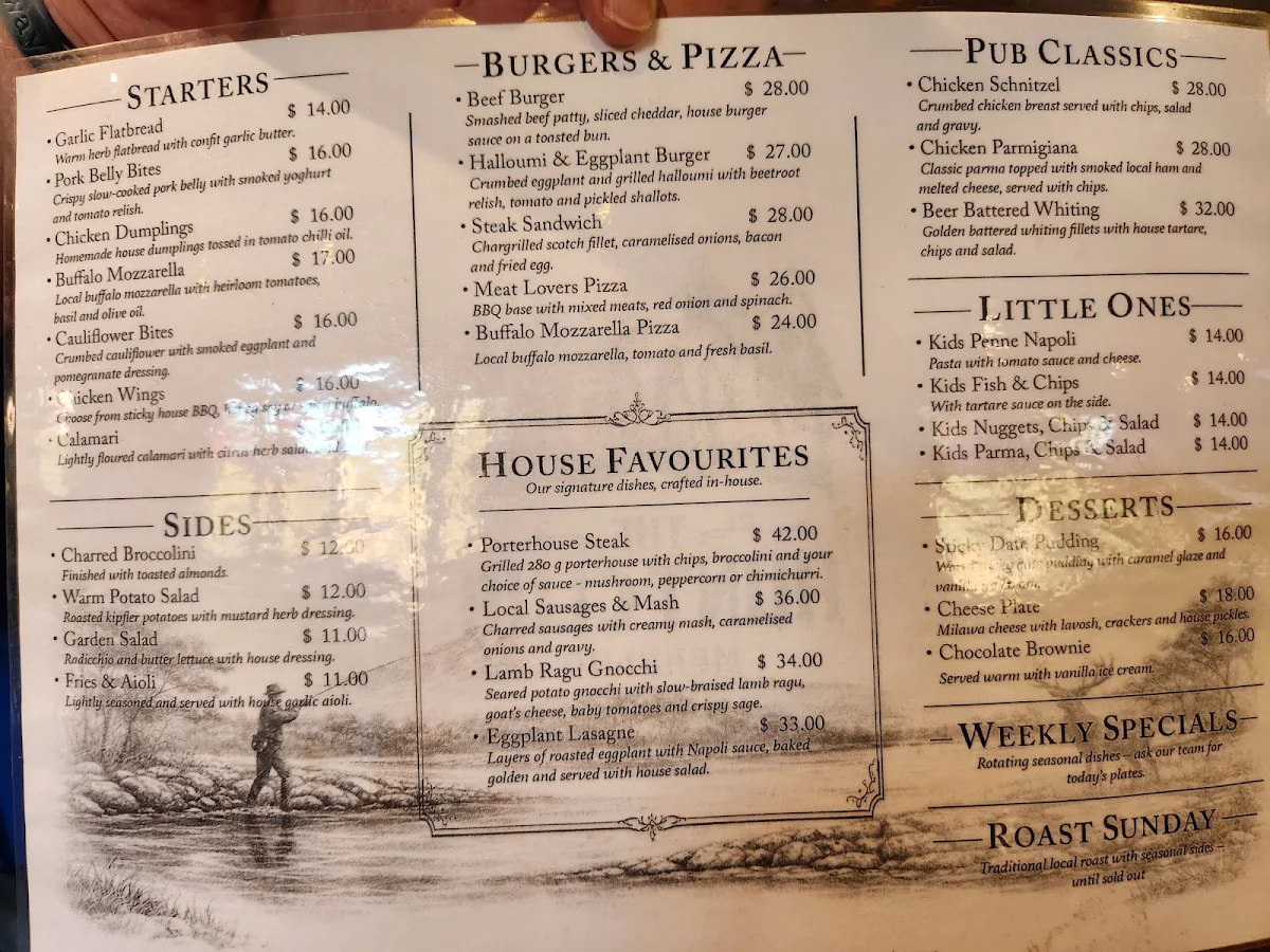 Menu, Hunt Club Hotel