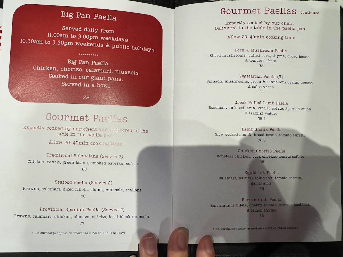 Menu, Simply Spanish