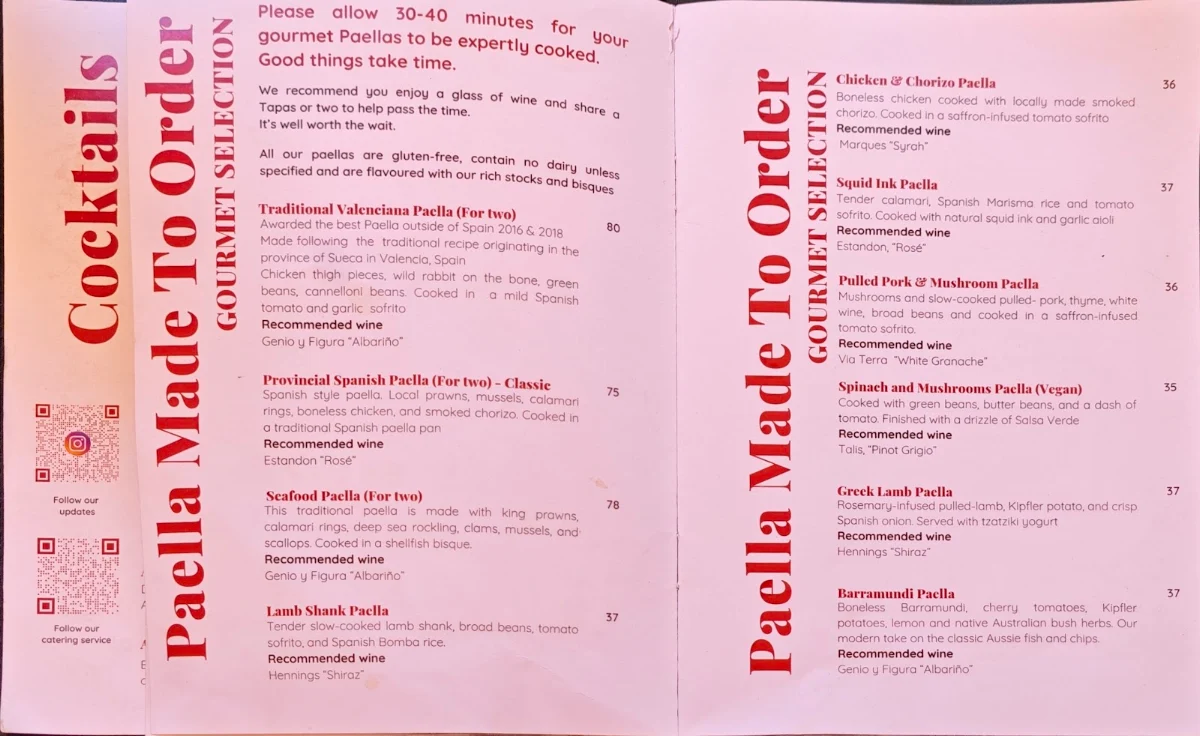 Menu, Simply Spanish