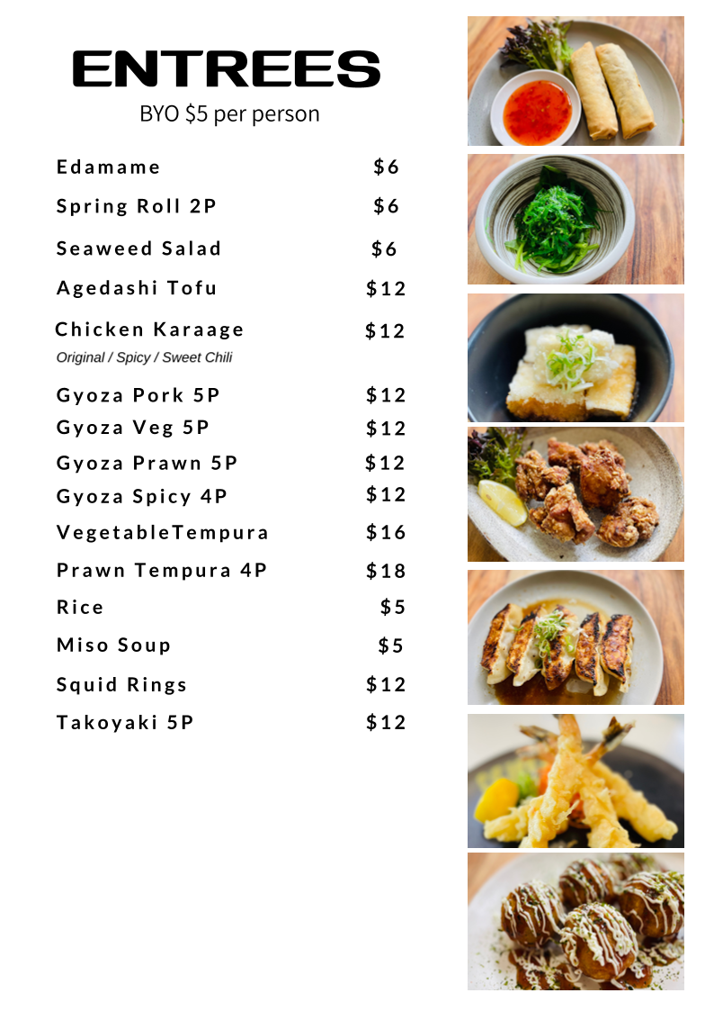 Menu, JAPANGO