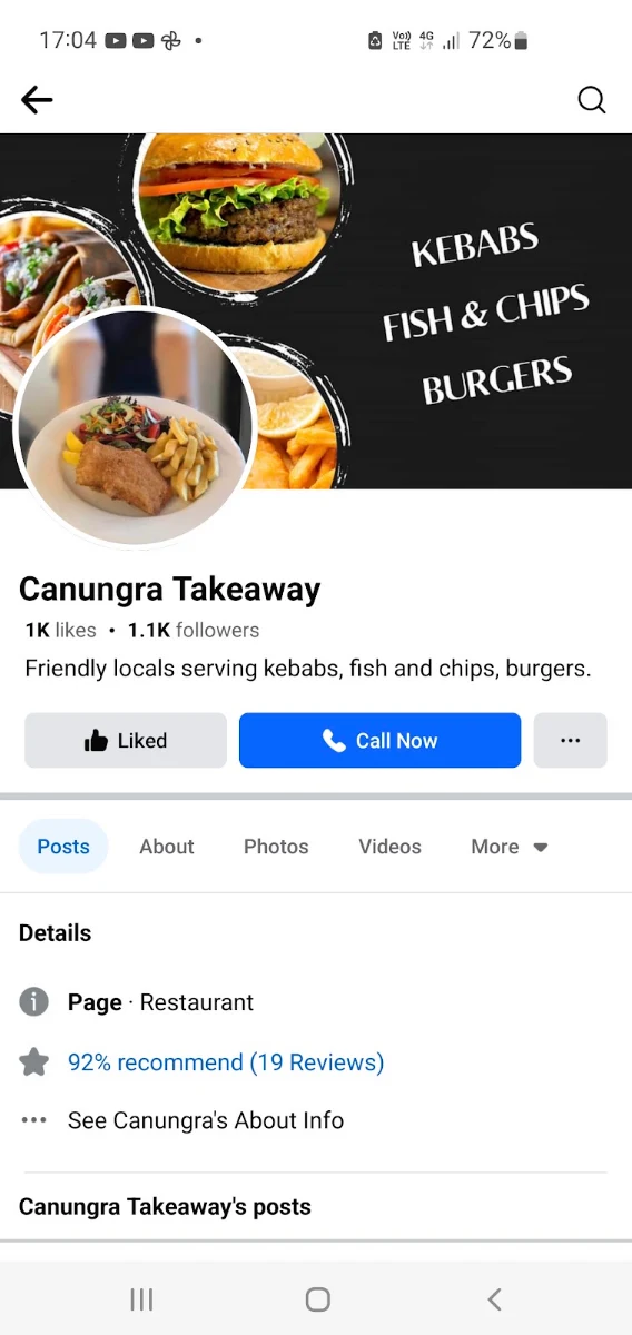 Menu, Canungra Takeaway