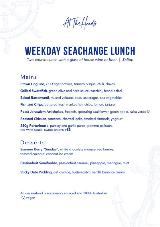 Menu, At The Heads