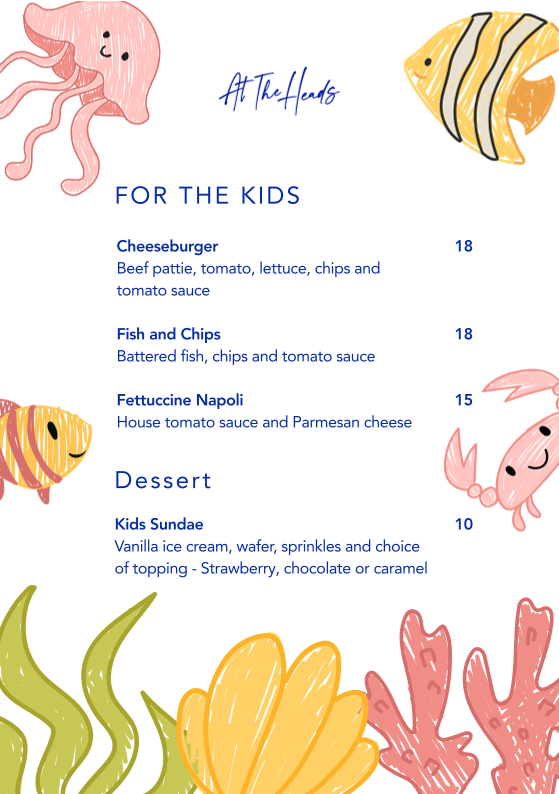 Menu, At The Heads
