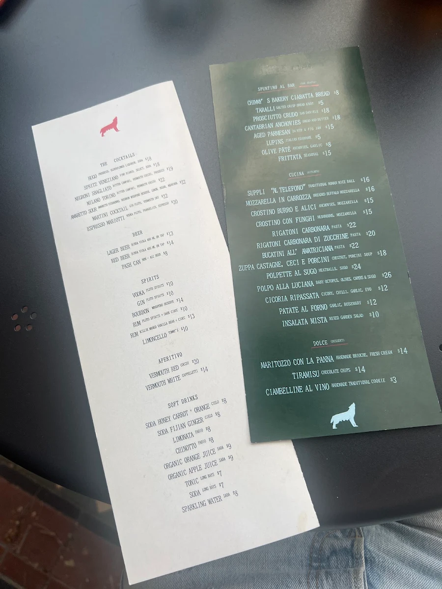 Menu, Casa Mariotti