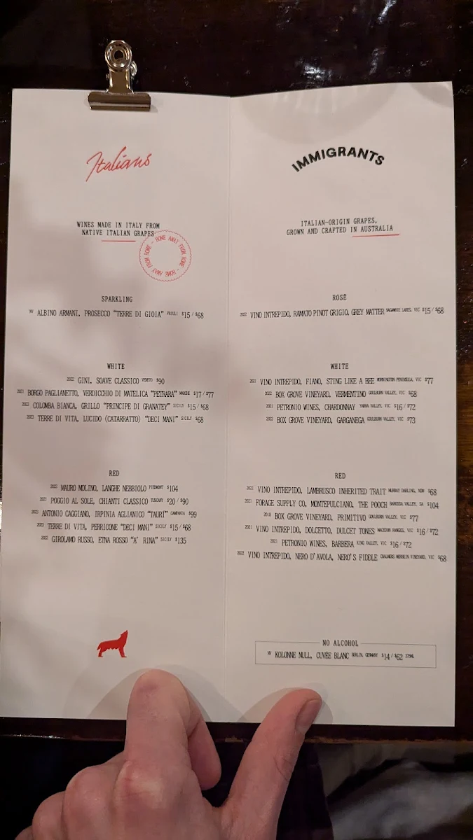 Menu, Casa Mariotti