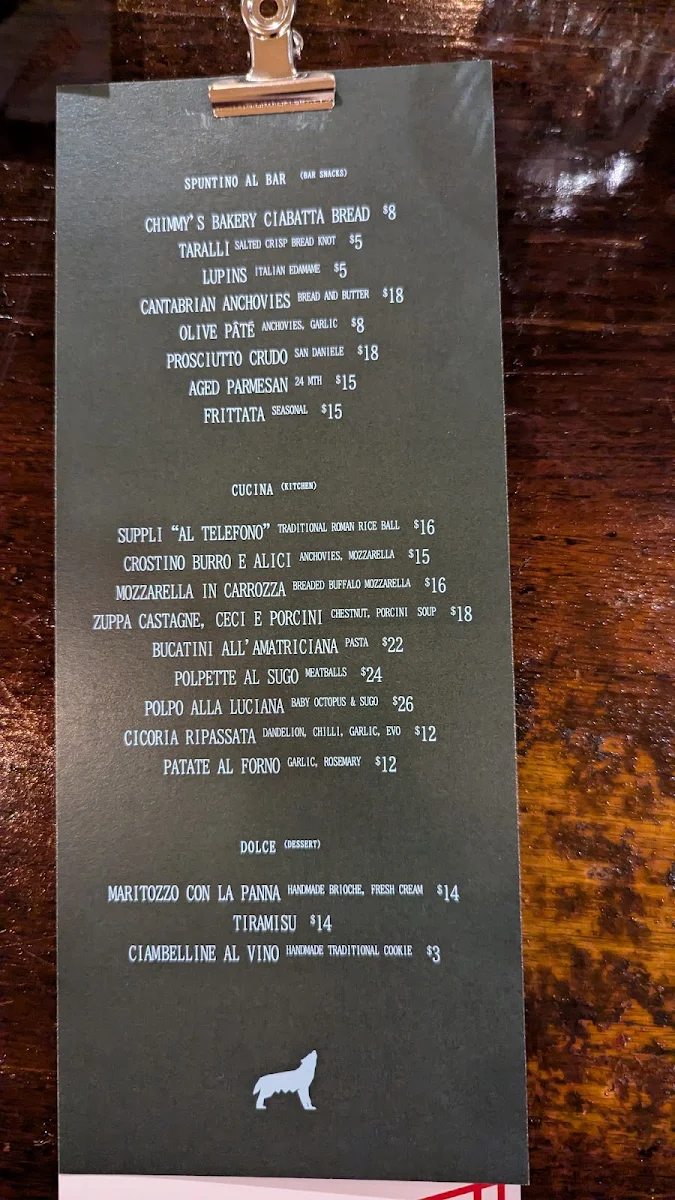Menu, Casa Mariotti