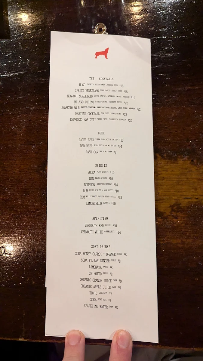 Menu, Casa Mariotti