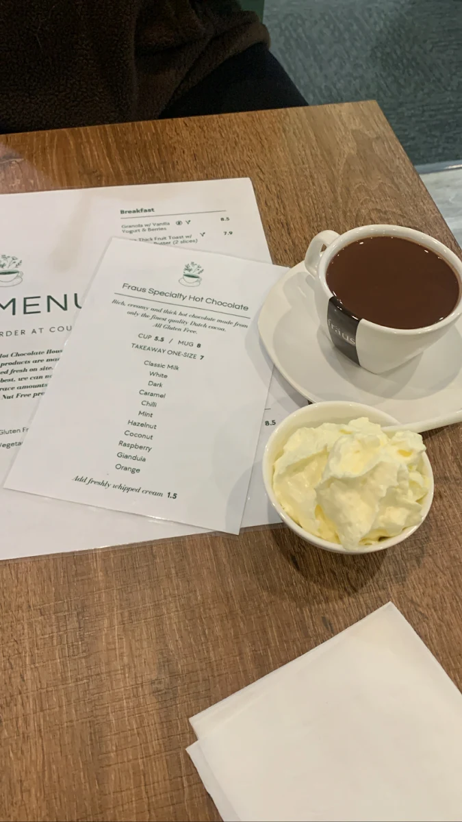 Menu, Hot Chocolate House