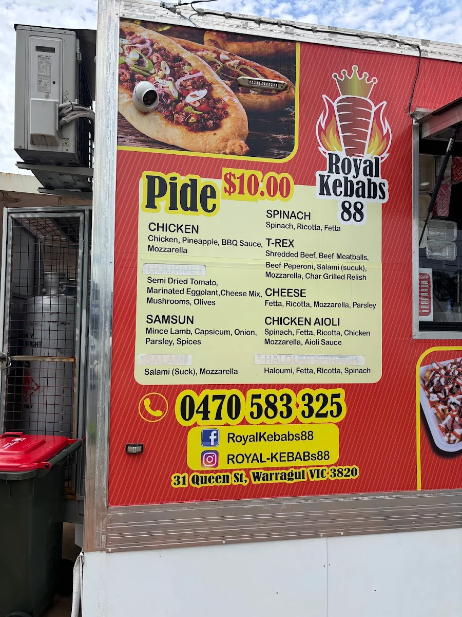 Menu, Royal Kebabs 88