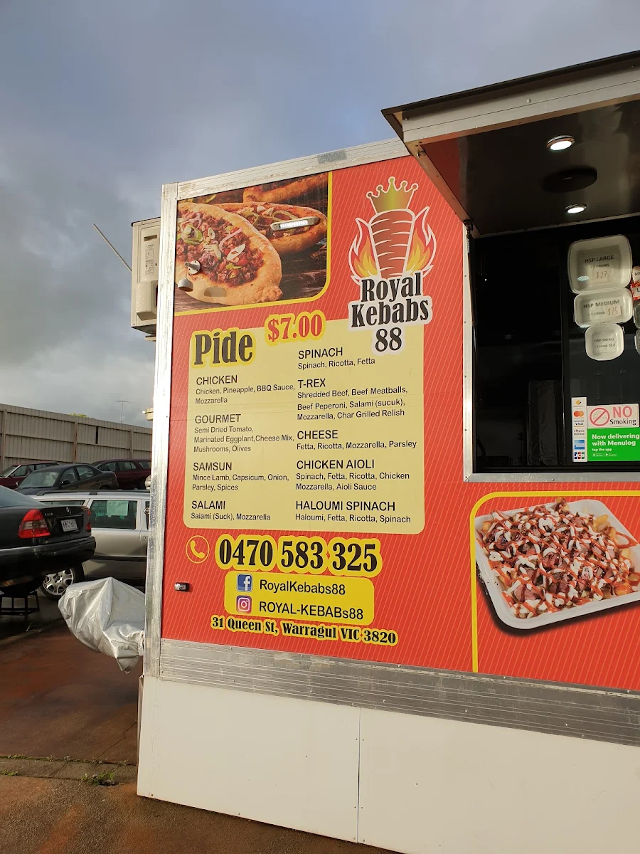 Menu, Royal Kebabs 88