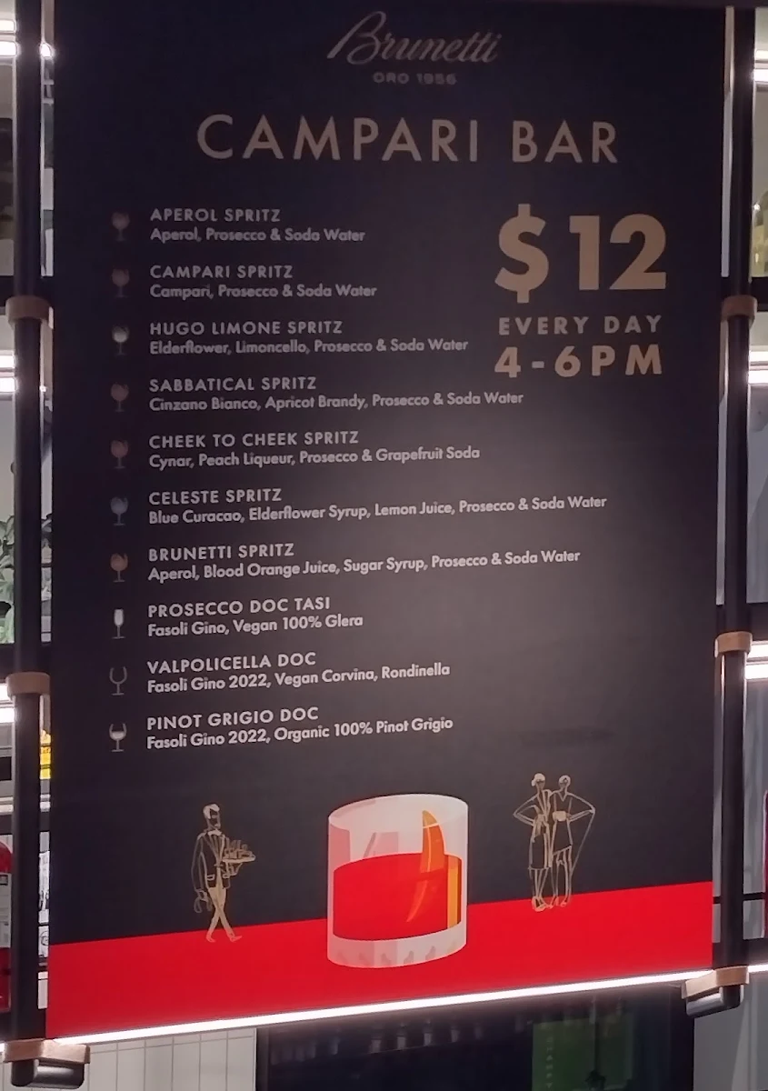 Menu, Brunetti Oro Swanston