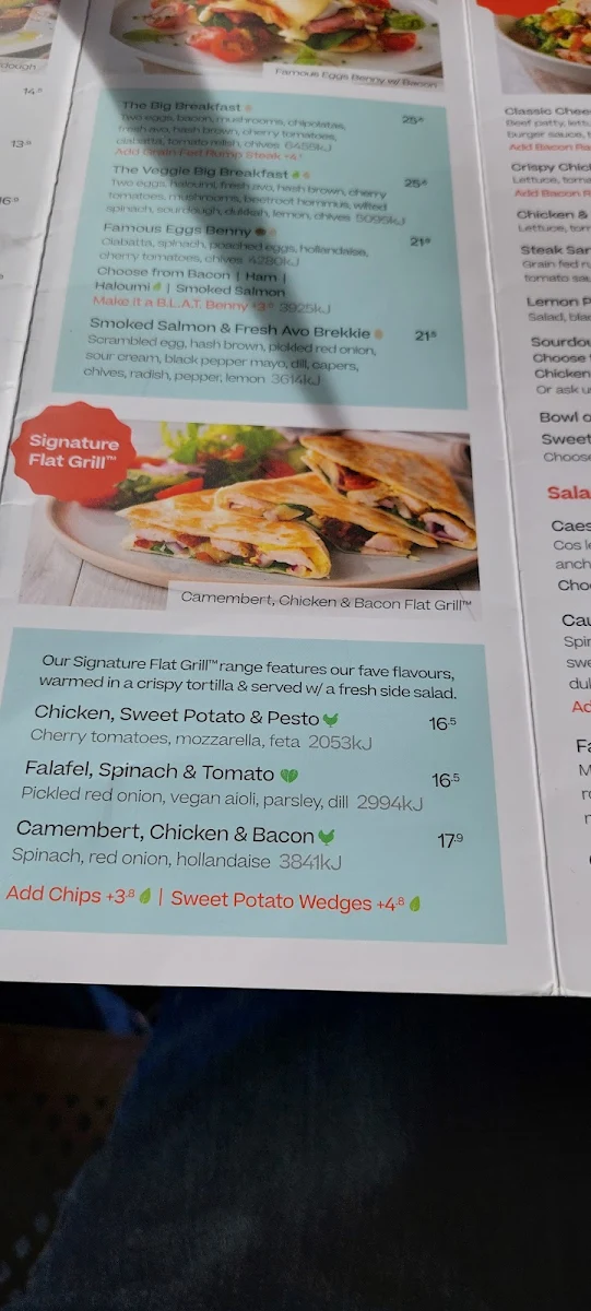Menu, The Coffee Club