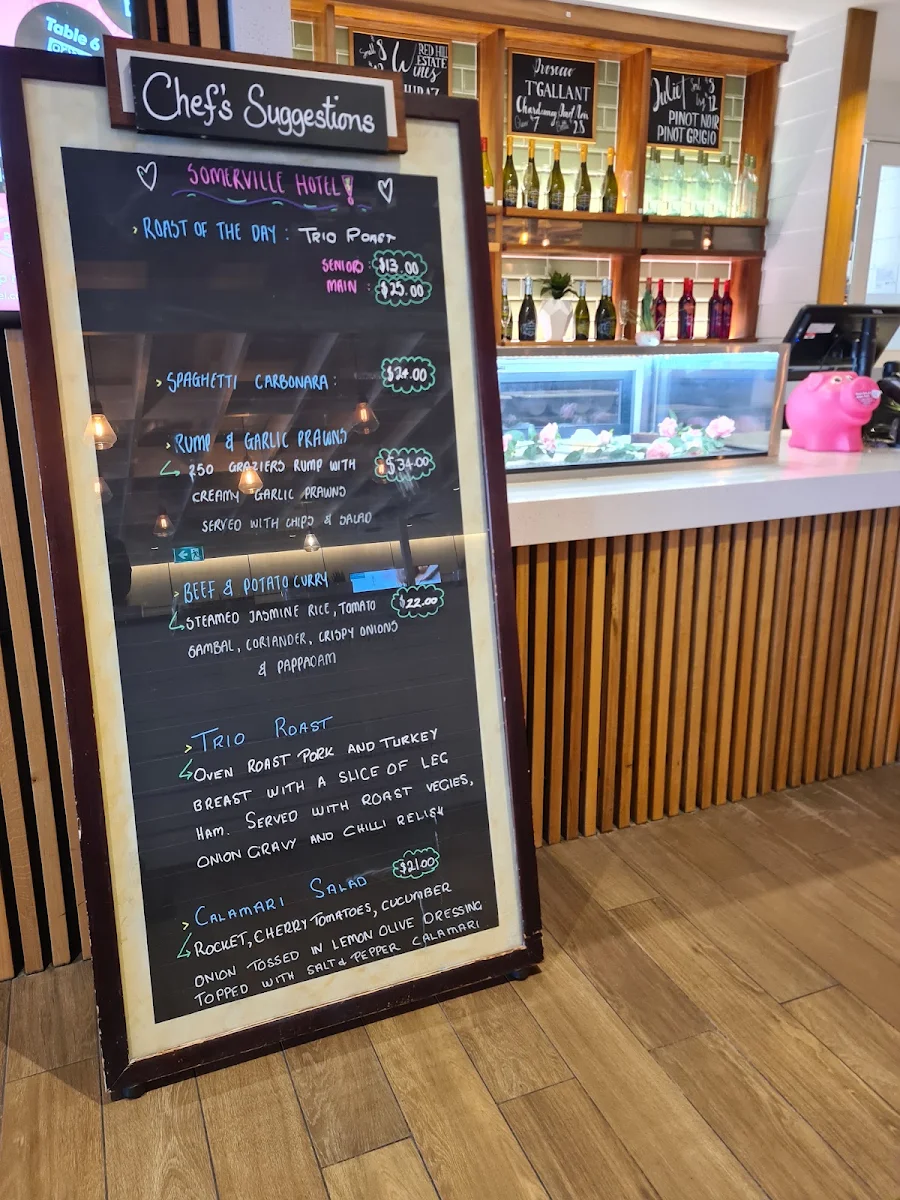Menu, Somerville Hotel
