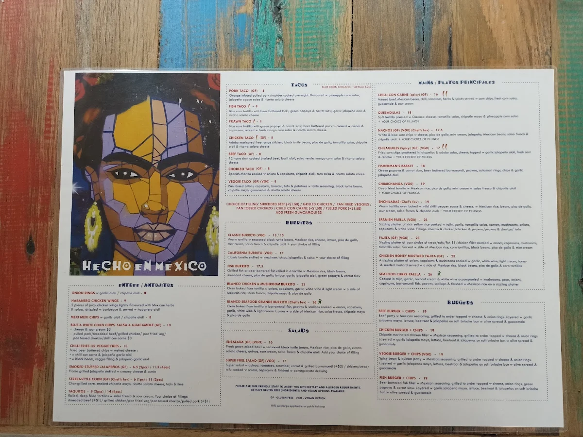 Menu, Hecho en Mexico Carnegie