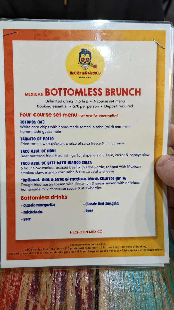 Menu, Hecho en Mexico Carnegie