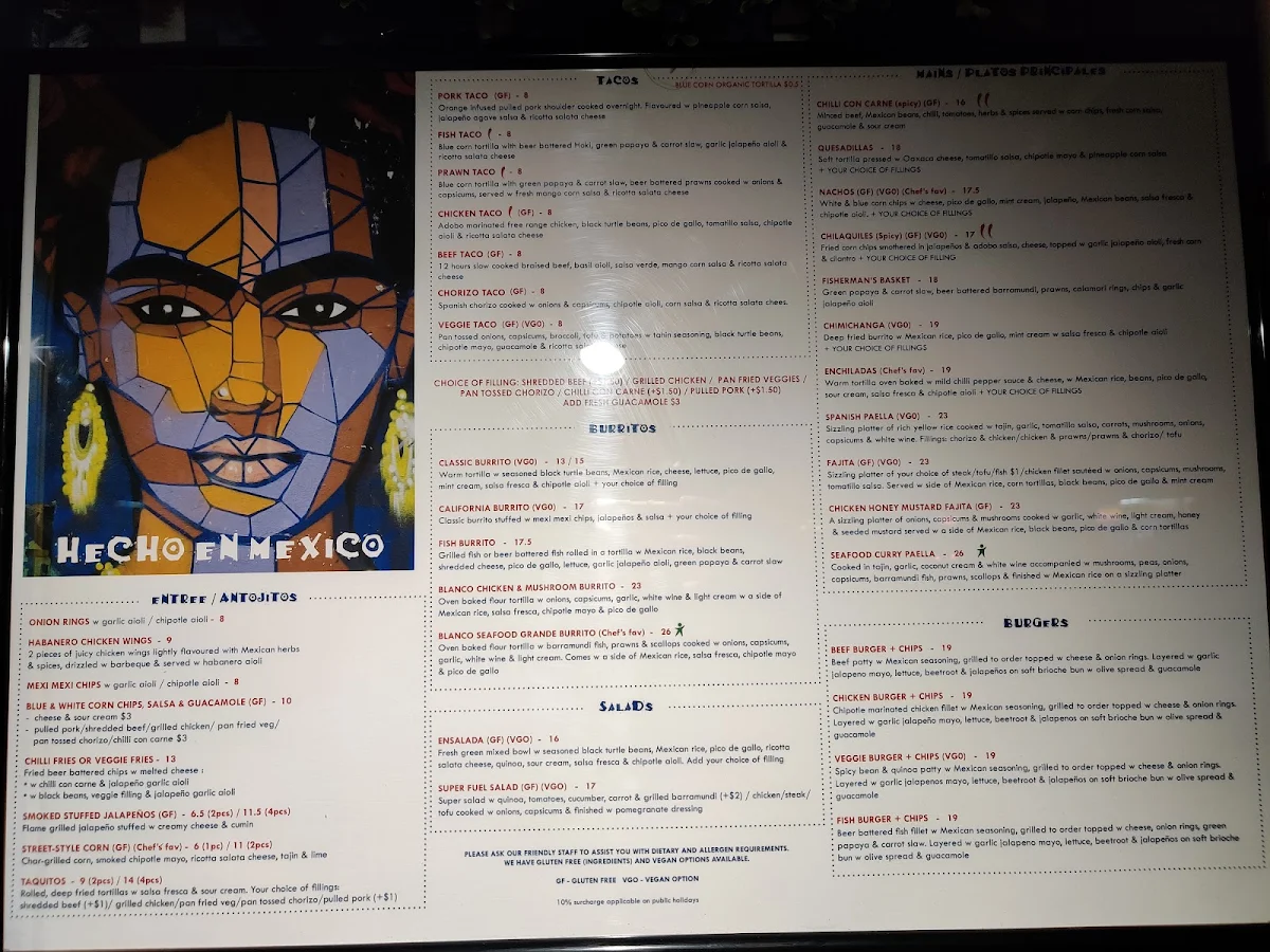 Menu, Hecho en Mexico Carnegie