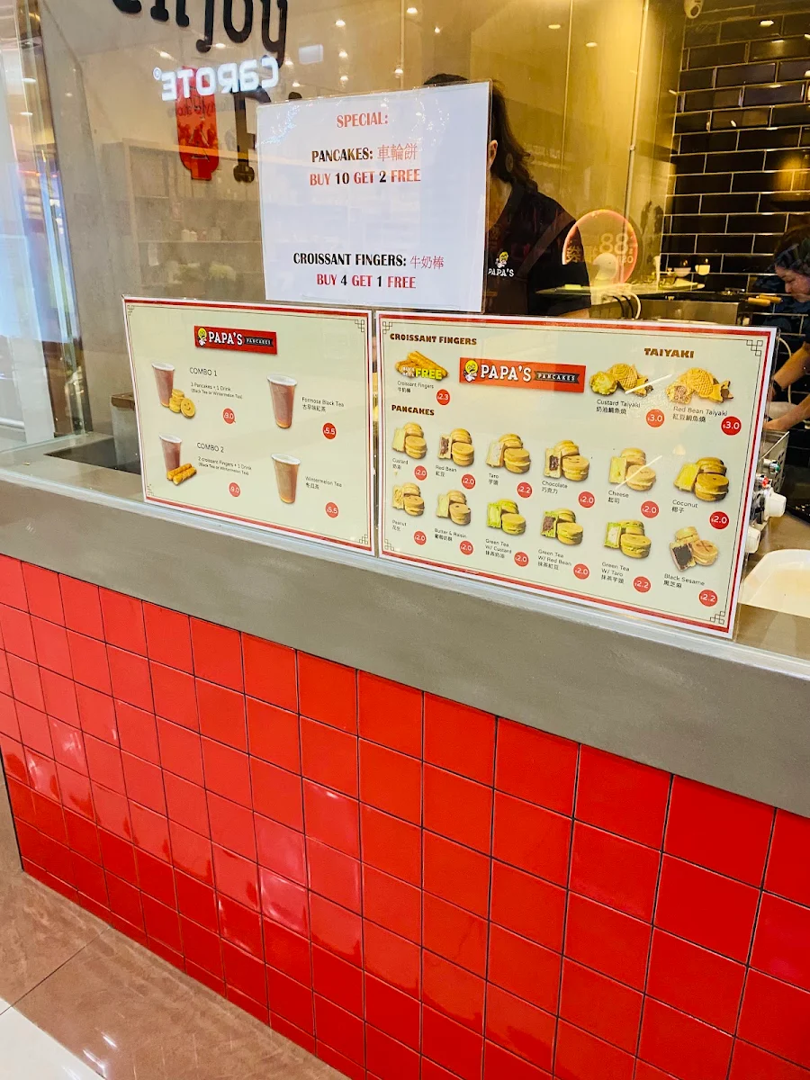 Menu, Papa's Pancakes