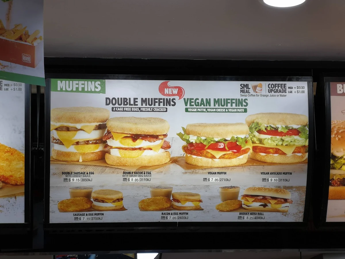 Menu, Hungry Jack's Burgers Burwood (NSW)