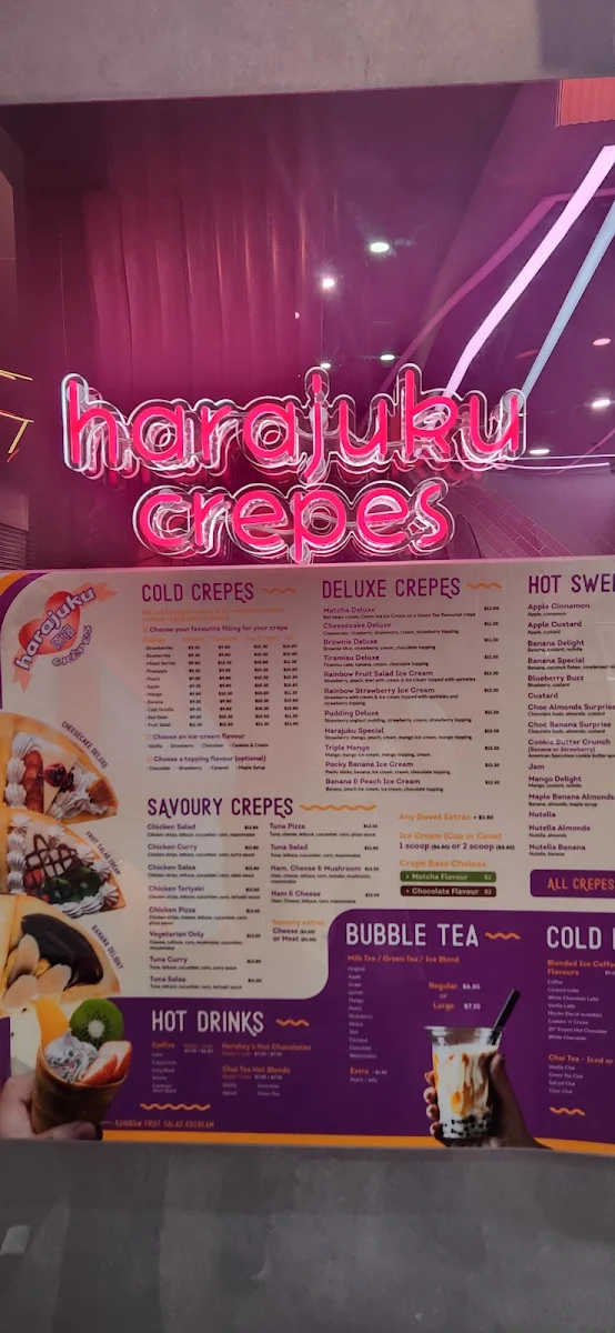 Menu, Harajuku Crepes