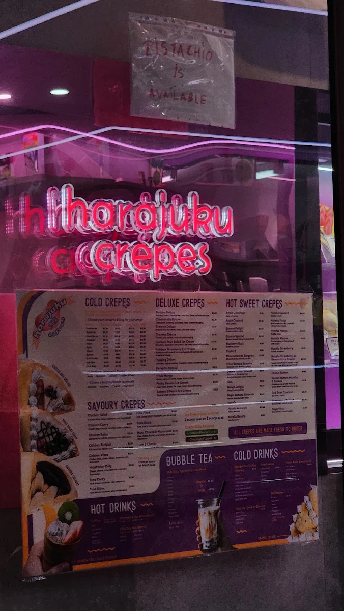 Menu, Harajuku Crepes
