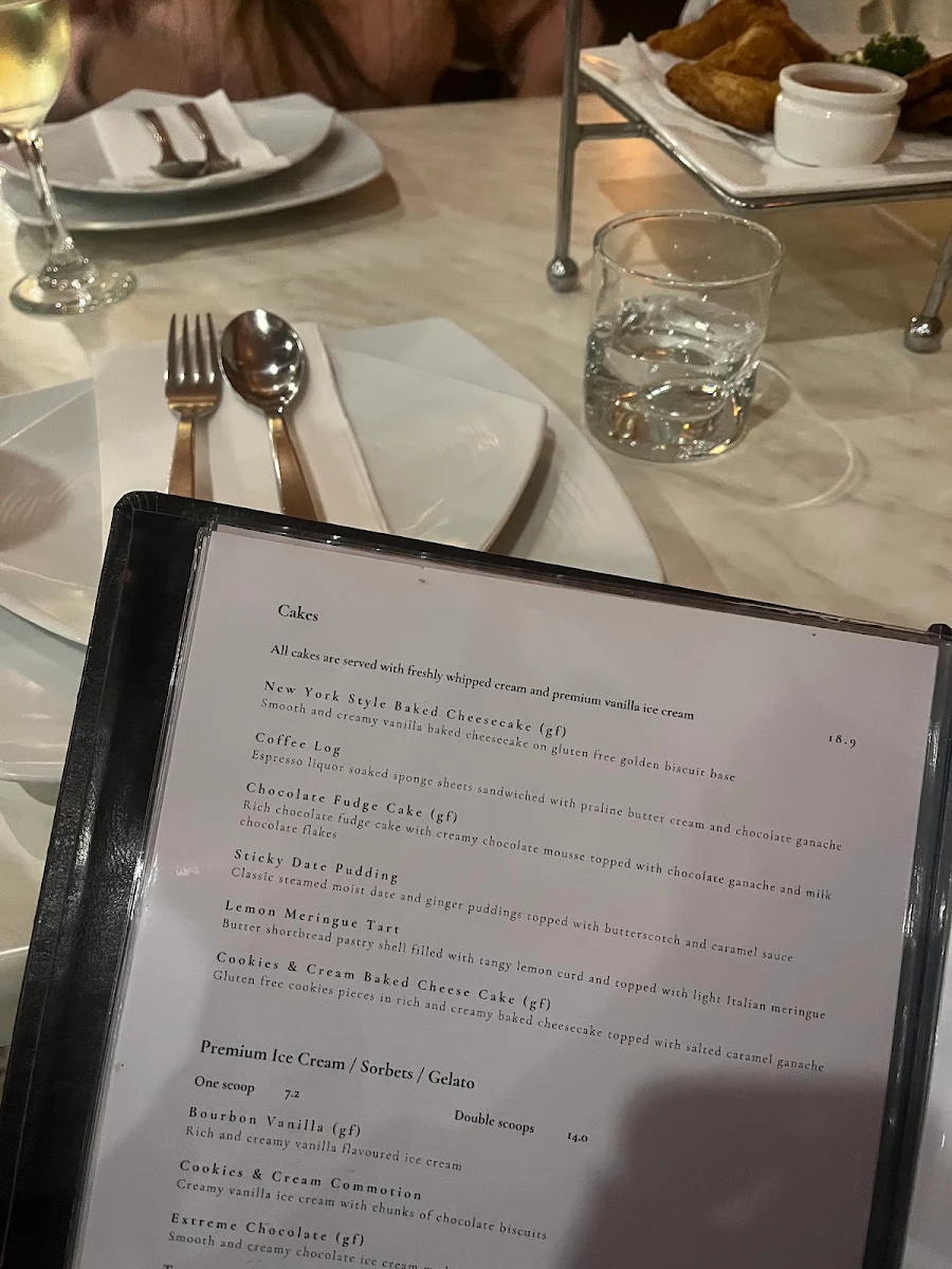 Menu, Modern Thai Restaurant