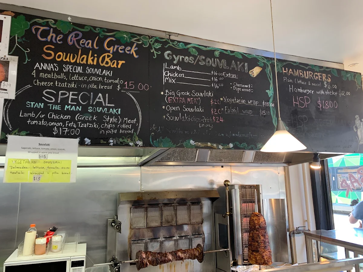 Menu, The Real Greek Souvlaki Bar