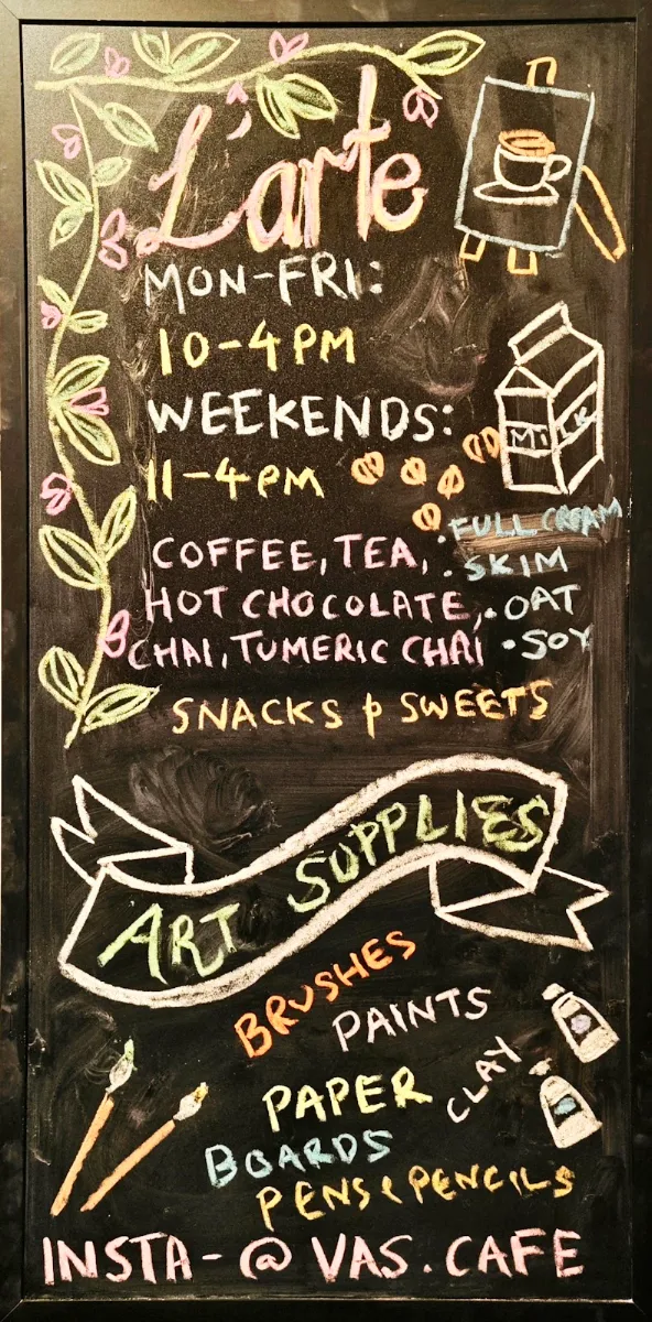 Menu, L’Arte Cafe