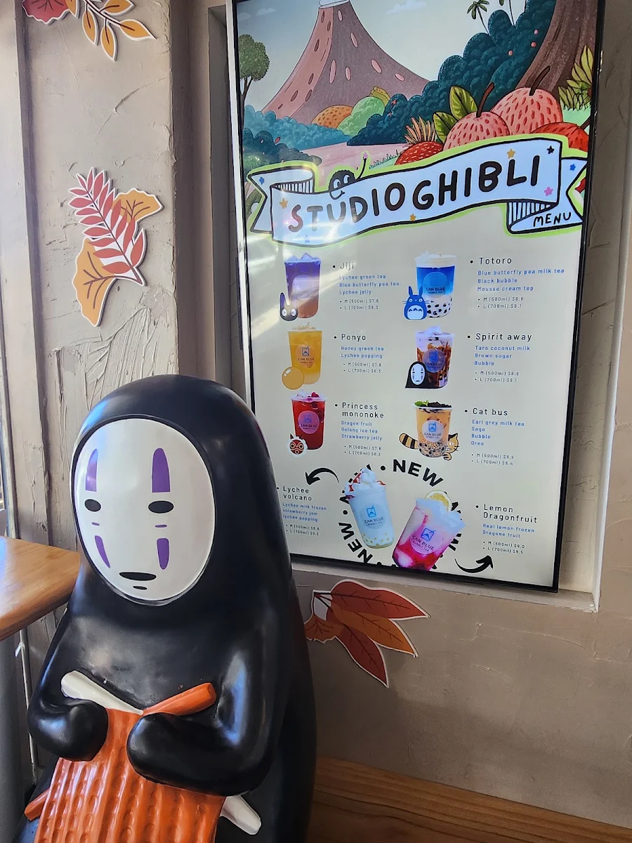 Menu, Can Blue Bubble Tea