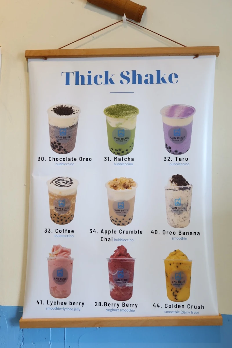 Menu, Can Blue Bubble Tea