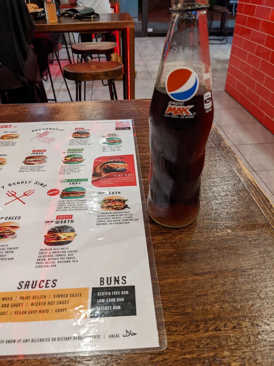 Menu, Burgertory (Werribee)