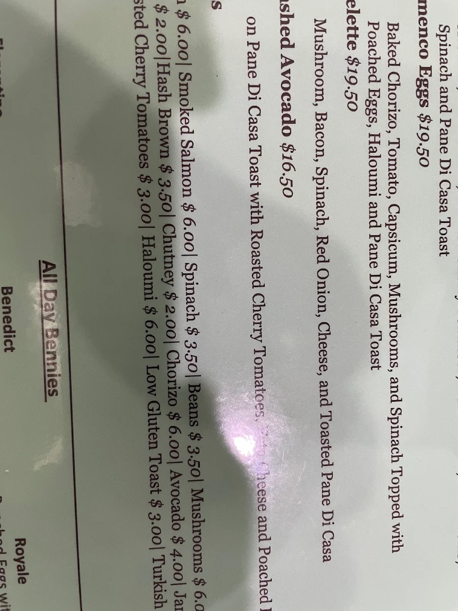Menu, Fat Goose Crossing