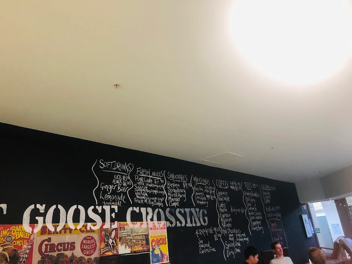 Menu, Fat Goose Crossing