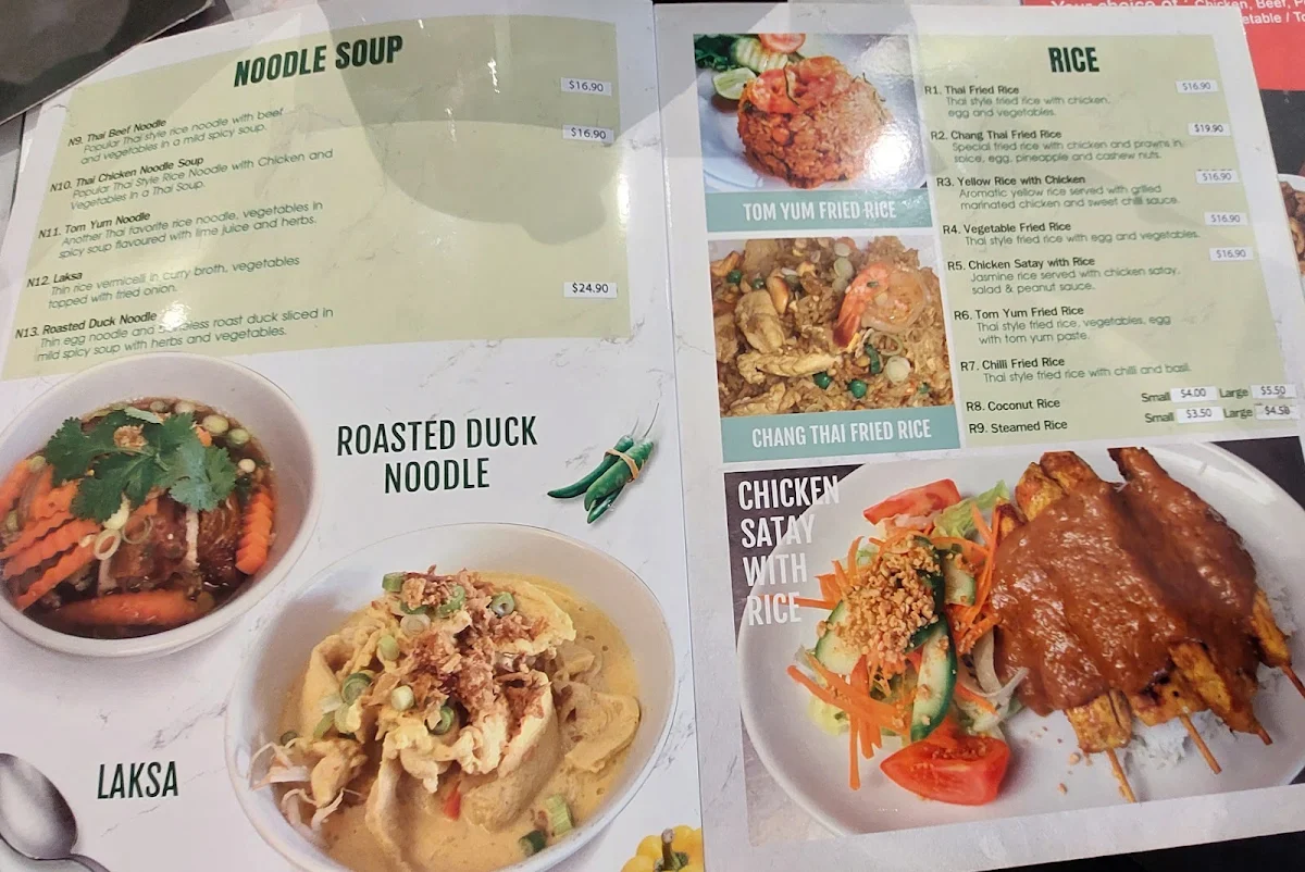 Menu, Chang Thai