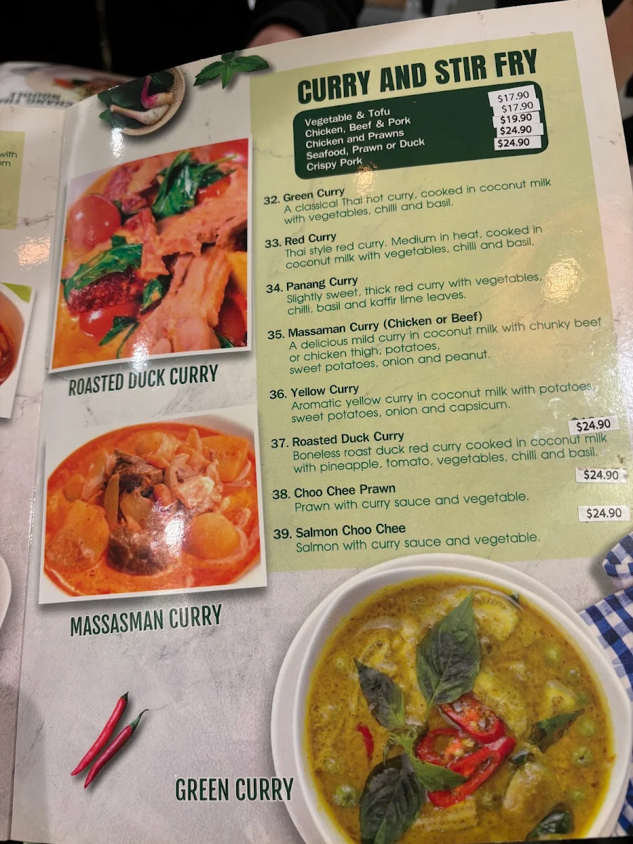 Menu, Chang Thai