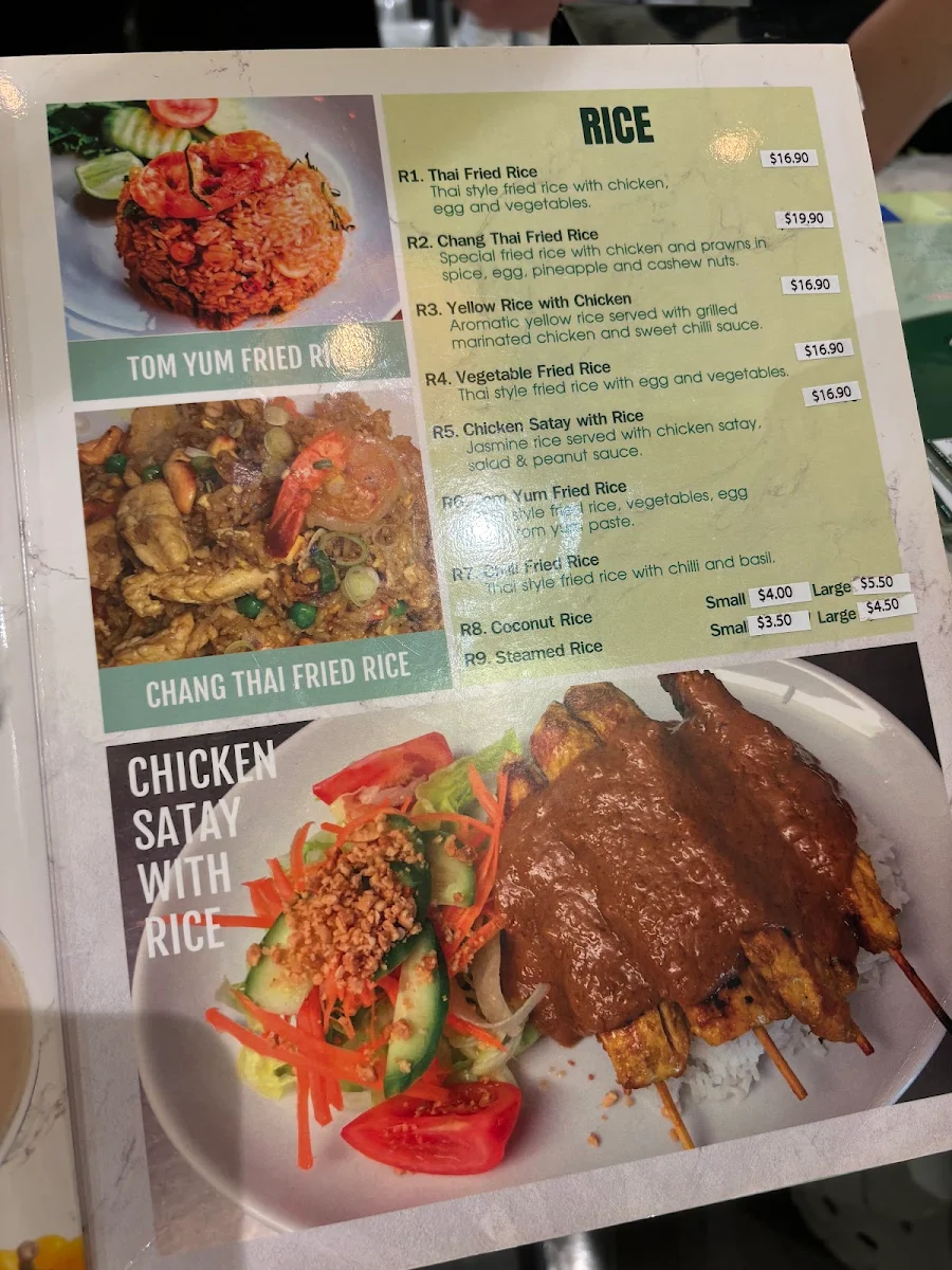 Menu, Chang Thai