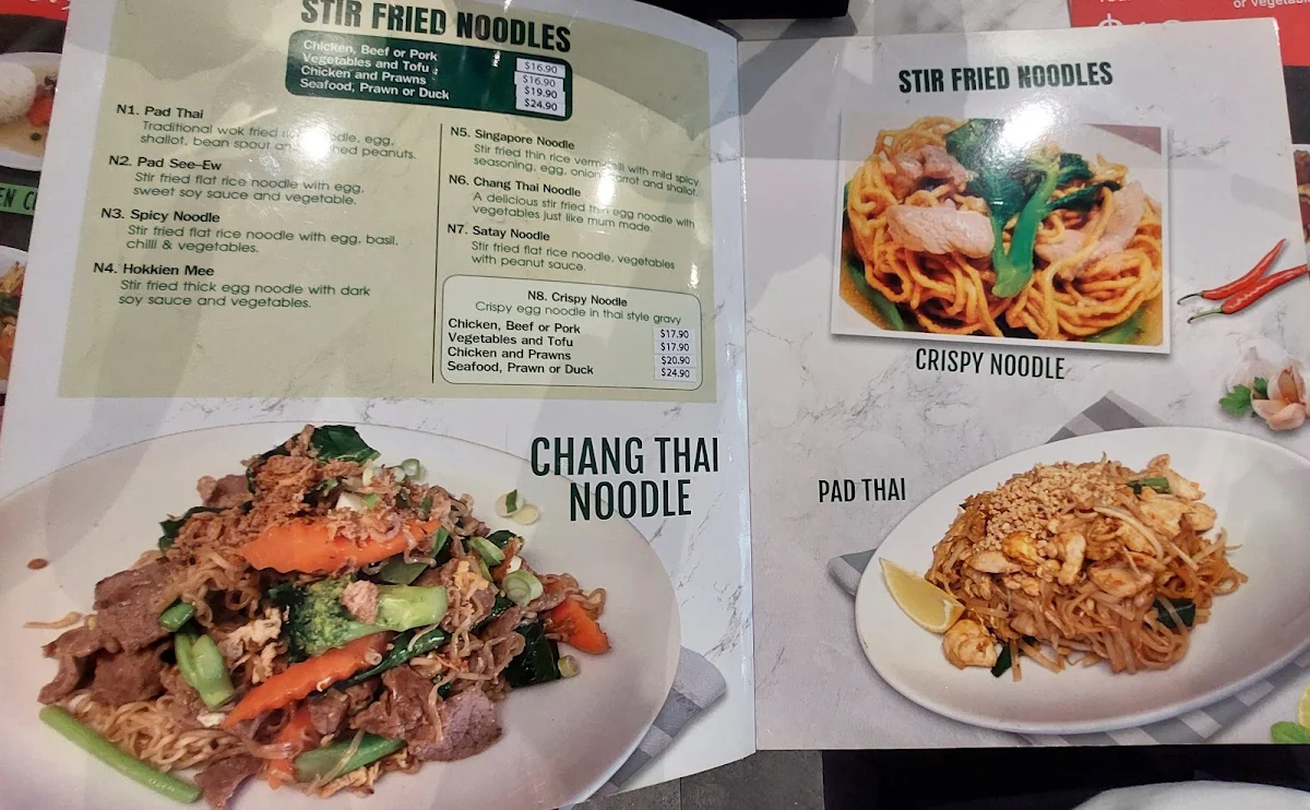 Menu, Chang Thai