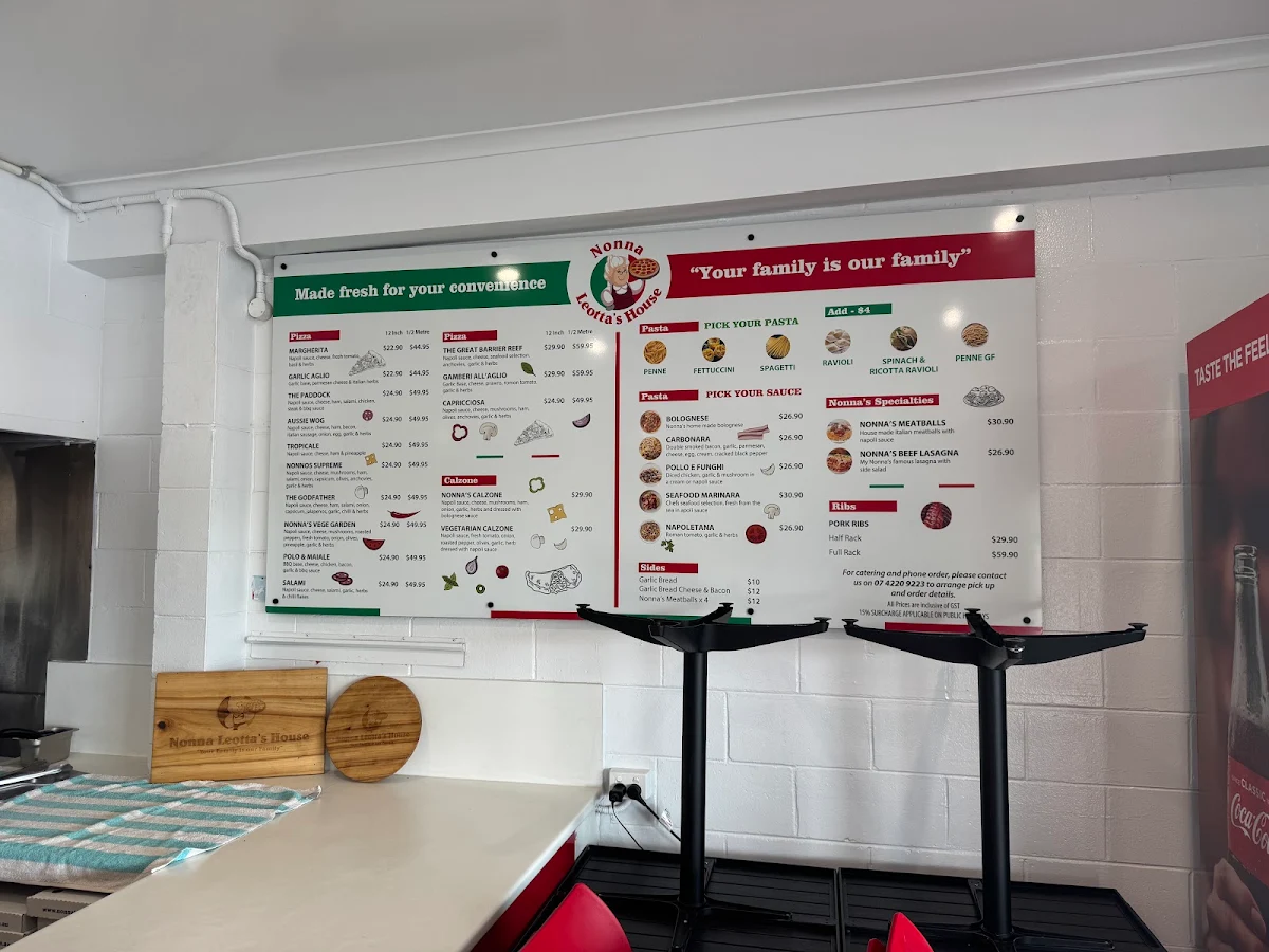 Menu, Nonna’s Leotta's House