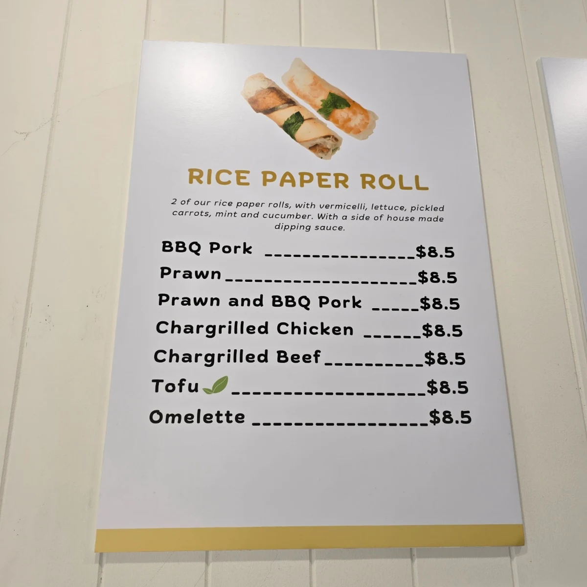 Menu, Two Sisters Coffee and Banh Mi