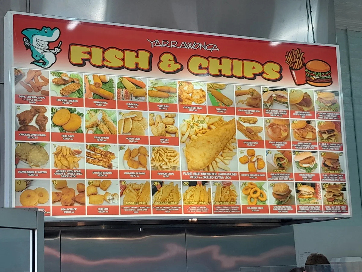 Menu, Yarrawonga Fish & Chips