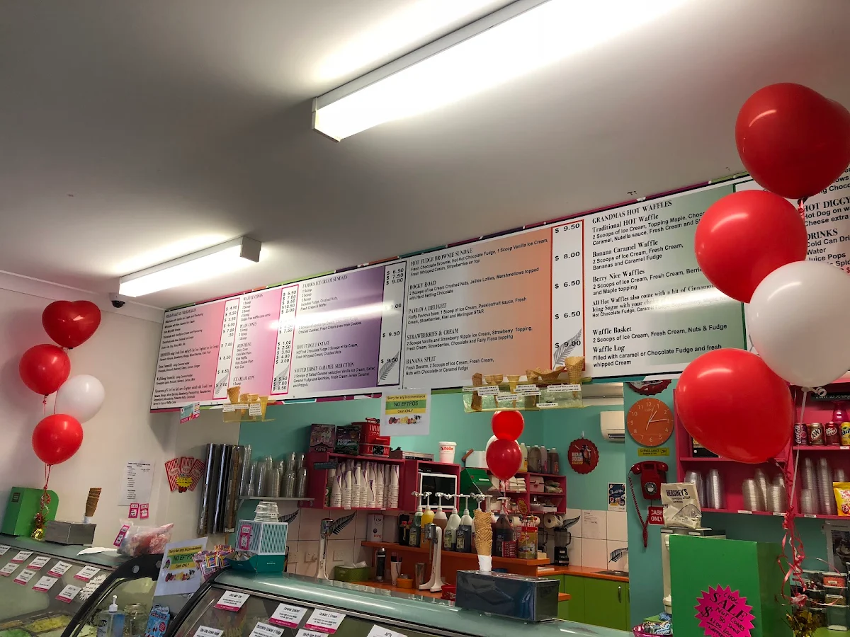 Menu, The Natural Waffle Ice cream Parlour .