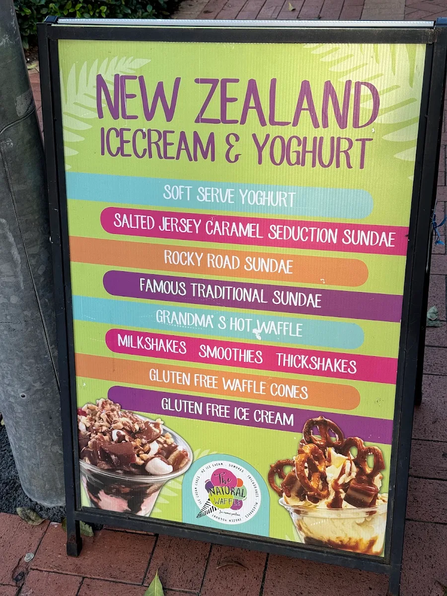 Menu, The Natural Waffle Ice cream Parlour .
