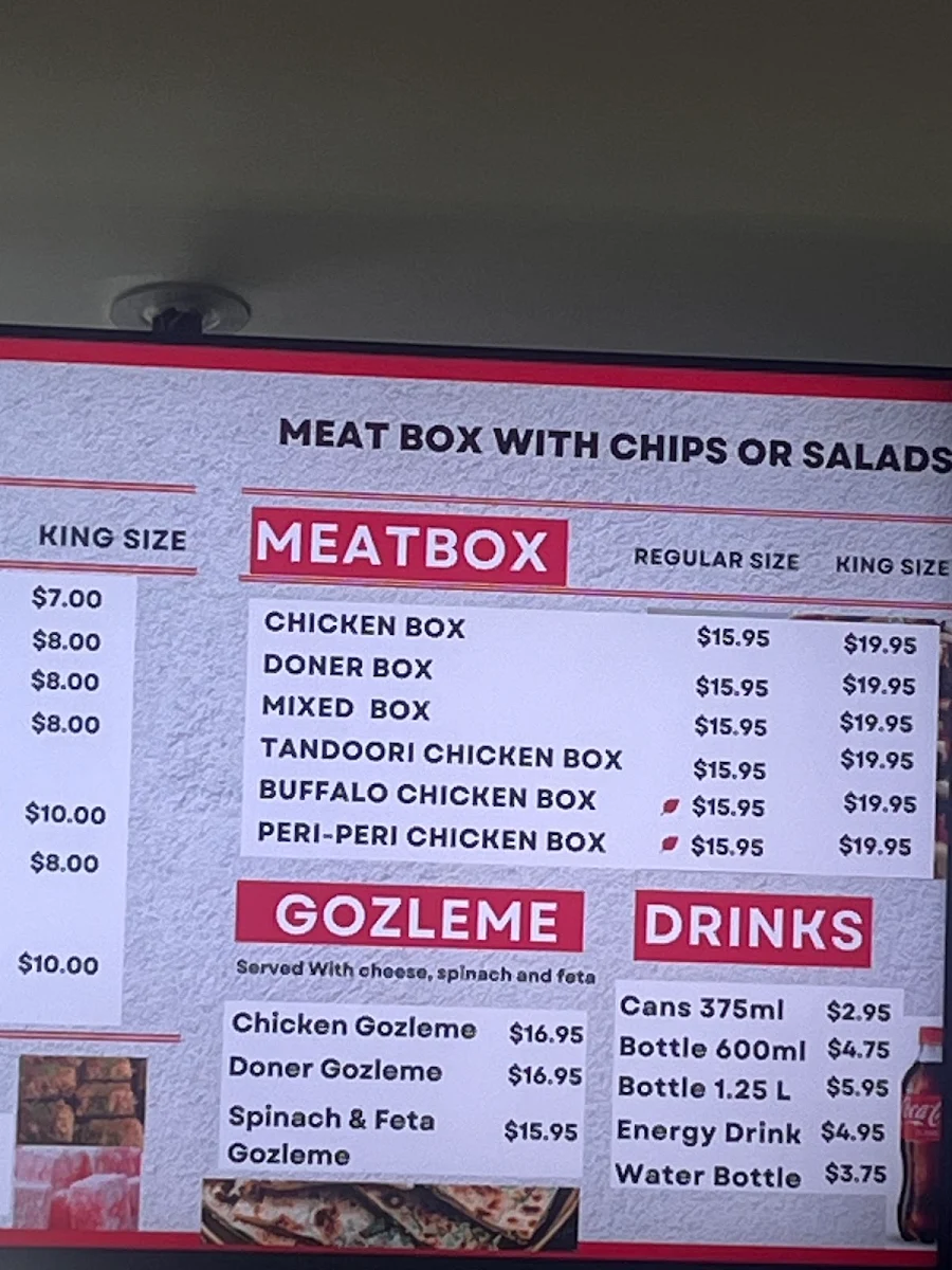 Menu, Kings Kebab & Pizza